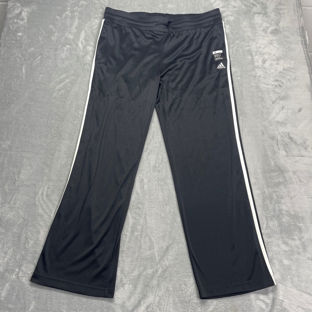 NWT Adidas Performance Sweatpants Track Pants Womens XL Black White Baggy Y2K